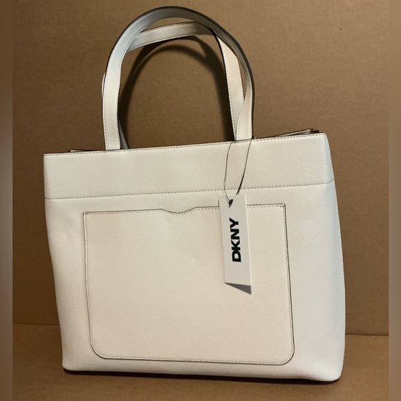DKNY Cream Tote with Silver Accents new - Picture 7 of 11